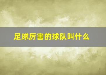 足球厉害的球队叫什么