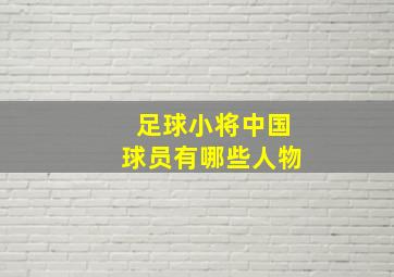 足球小将中国球员有哪些人物