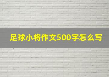 足球小将作文500字怎么写