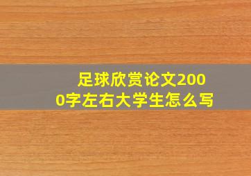 足球欣赏论文2000字左右大学生怎么写