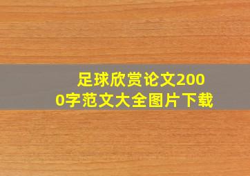 足球欣赏论文2000字范文大全图片下载