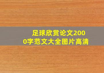 足球欣赏论文2000字范文大全图片高清