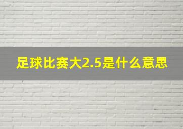 足球比赛大2.5是什么意思