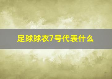 足球球衣7号代表什么