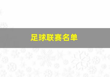 足球联赛名单