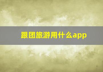 跟团旅游用什么app