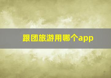 跟团旅游用哪个app