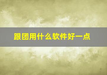 跟团用什么软件好一点