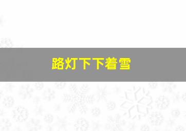 路灯下下着雪