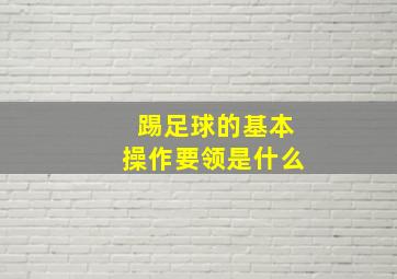 踢足球的基本操作要领是什么