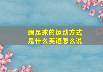 踢足球的运动方式是什么英语怎么说