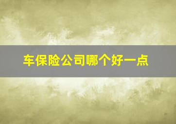 车保险公司哪个好一点