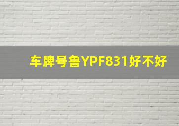 车牌号鲁YPF831好不好