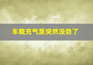 车载充气泵突然没劲了