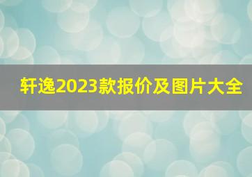 轩逸2023款报价及图片大全