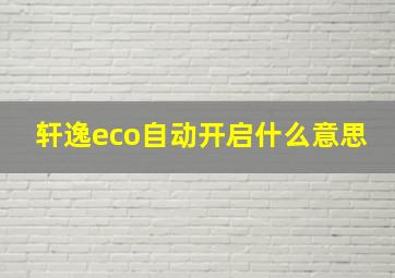 轩逸eco自动开启什么意思