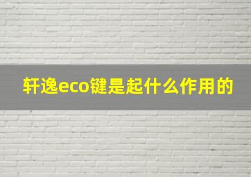 轩逸eco键是起什么作用的