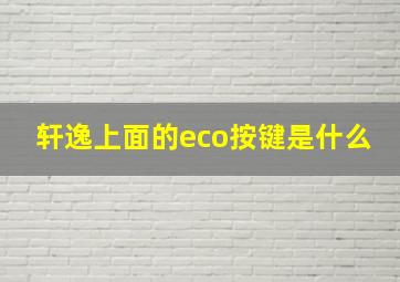 轩逸上面的eco按键是什么