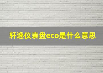 轩逸仪表盘eco是什么意思