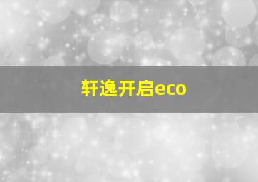 轩逸开启eco