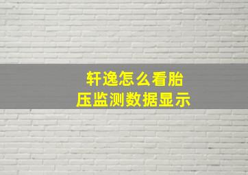 轩逸怎么看胎压监测数据显示