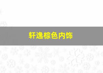 轩逸棕色内饰