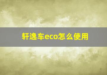 轩逸车eco怎么使用