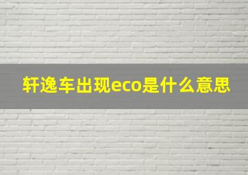 轩逸车出现eco是什么意思