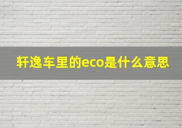 轩逸车里的eco是什么意思