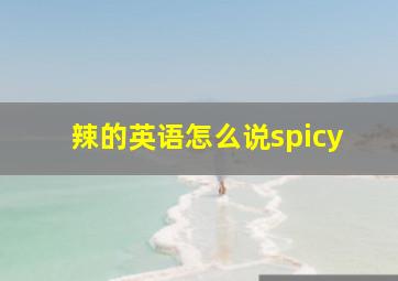 辣的英语怎么说spicy