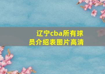 辽宁cba所有球员介绍表图片高清