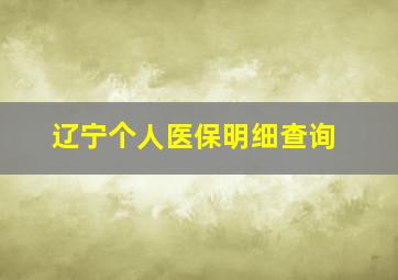 辽宁个人医保明细查询