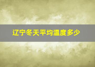 辽宁冬天平均温度多少