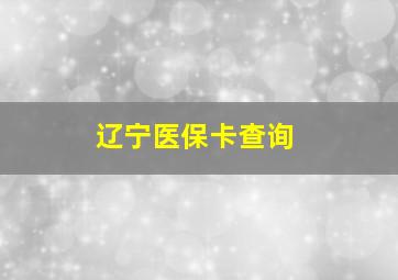 辽宁医保卡查询