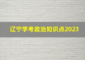 辽宁学考政治知识点2023