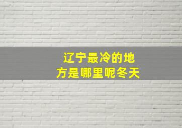 辽宁最冷的地方是哪里呢冬天