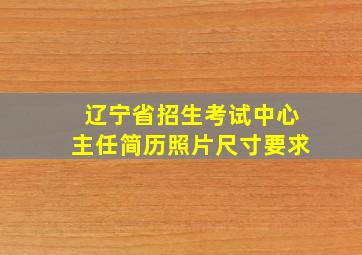 辽宁省招生考试中心主任简历照片尺寸要求