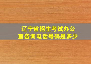 辽宁省招生考试办公室咨询电话号码是多少