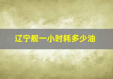 辽宁舰一小时耗多少油