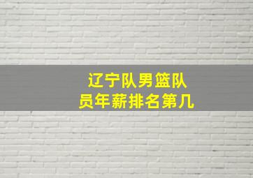 辽宁队男篮队员年薪排名第几