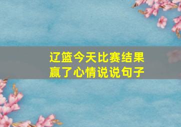 辽篮今天比赛结果赢了心情说说句子