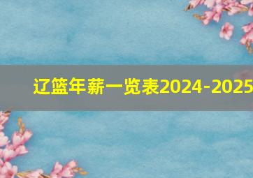 辽篮年薪一览表2024-2025