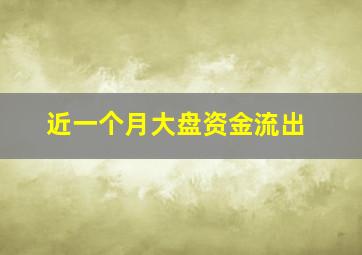 近一个月大盘资金流出