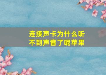 连接声卡为什么听不到声音了呢苹果