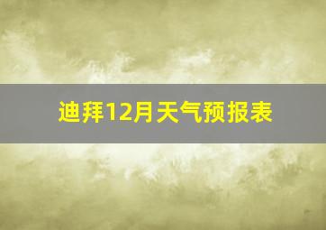 迪拜12月天气预报表