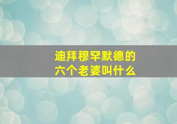 迪拜穆罕默德的六个老婆叫什么