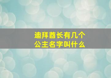 迪拜酋长有几个公主名字叫什么