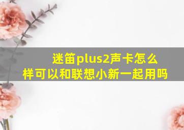 迷笛plus2声卡怎么样可以和联想小新一起用吗