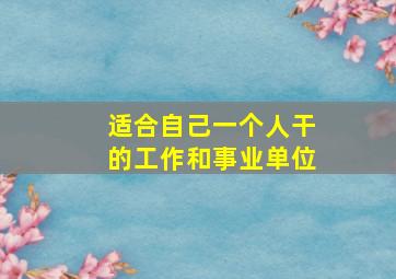 适合自己一个人干的工作和事业单位