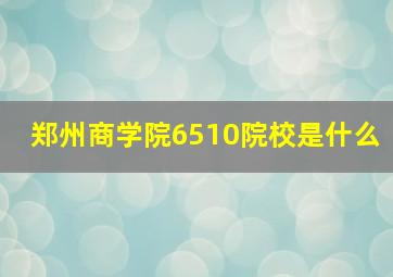 郑州商学院6510院校是什么